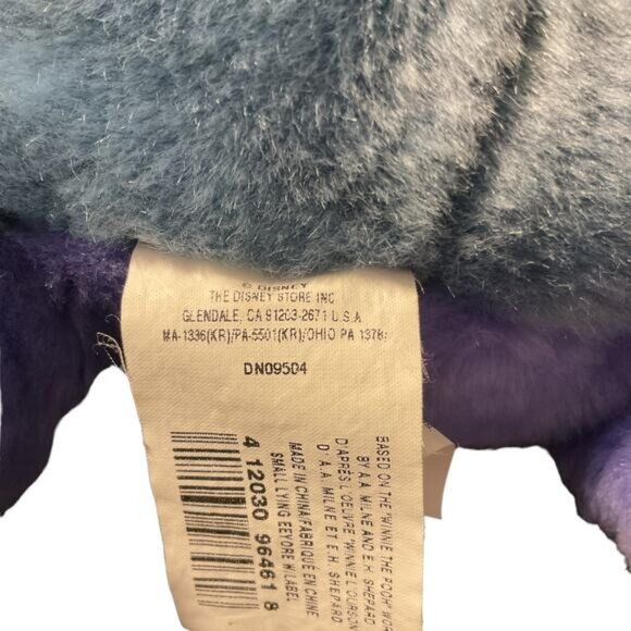 Disney Eeyore Detachable Tail Plush Stuffed Animal Blue & Purple Soft Toy - Picture 6 of 8
